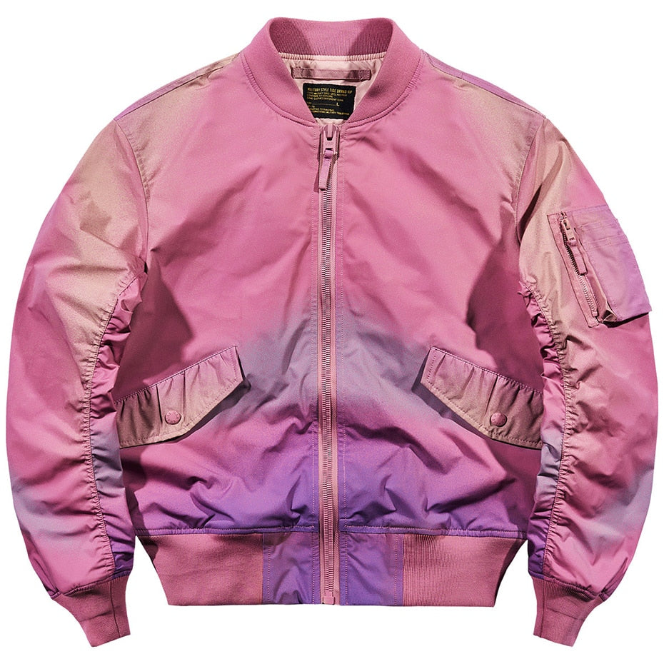 Pink Gradient Tech Bomber Jacket – limetliss