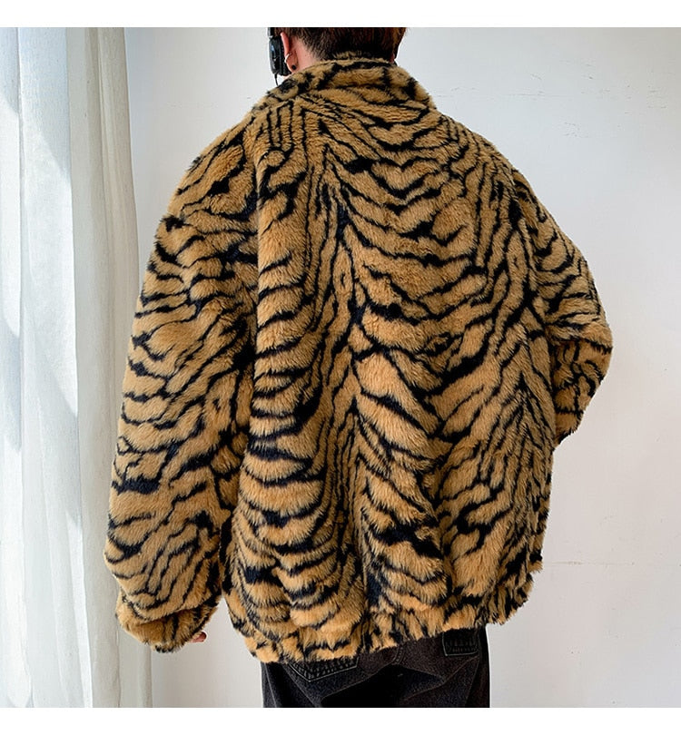 Tiger Stripe Fur Coat - limetliss