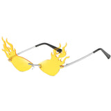 Fire Blaze Flame Rimless Sunglasses