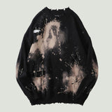 Distressed Bleached Pins Ripped Sweater