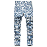 Illusion Sequence Straight Denim Trousers