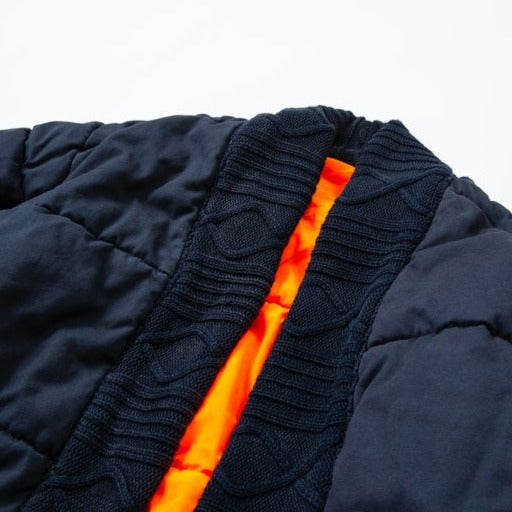 Navy Padded Denim Patched Kimono Jacket – limetliss