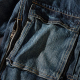 Dark Blue Multi-pocket Blouson Denim Jacket