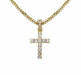 Iced Out Flooded Crystal Cross Chain - limetliss